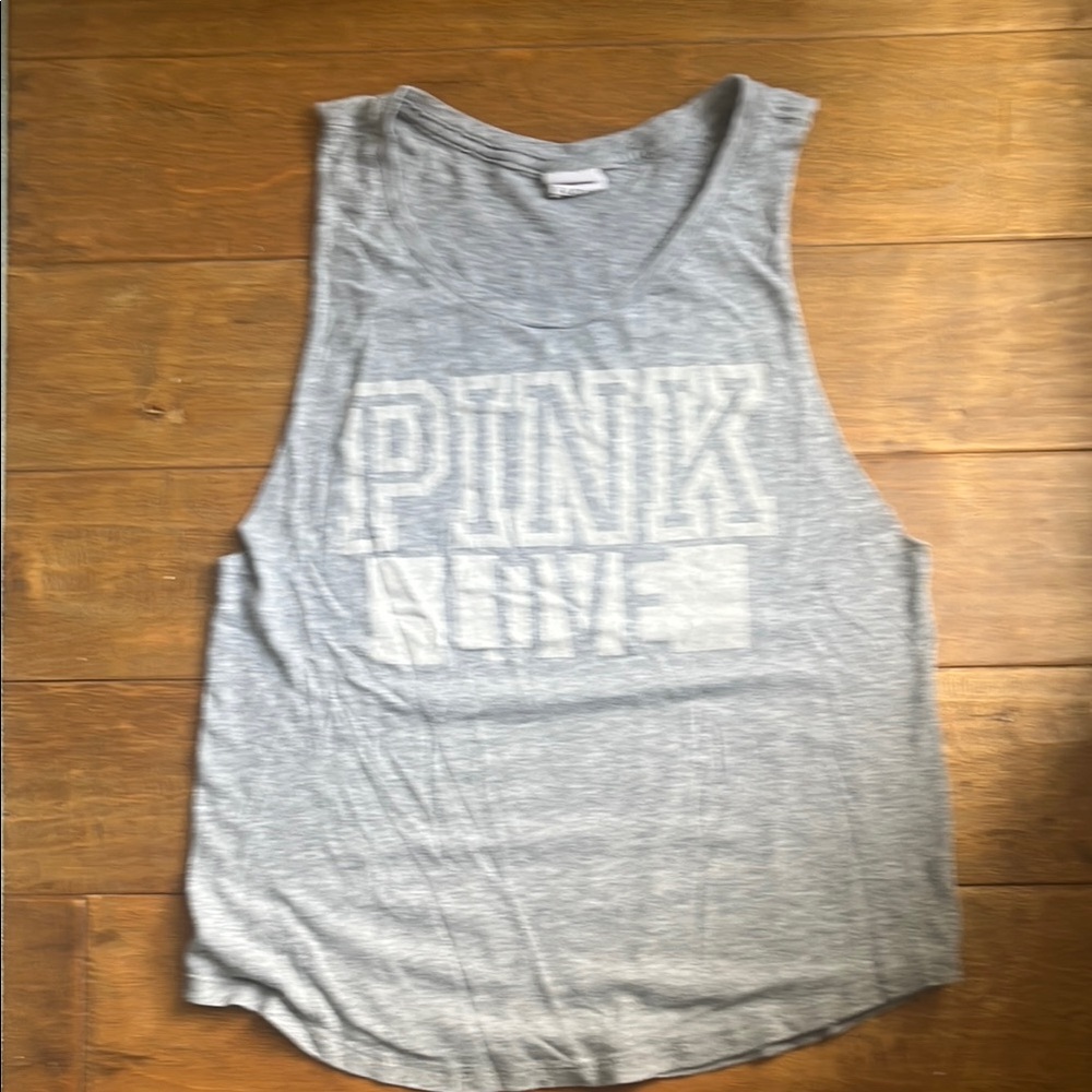 Gray PINK Victoria's Secret muscle tee!